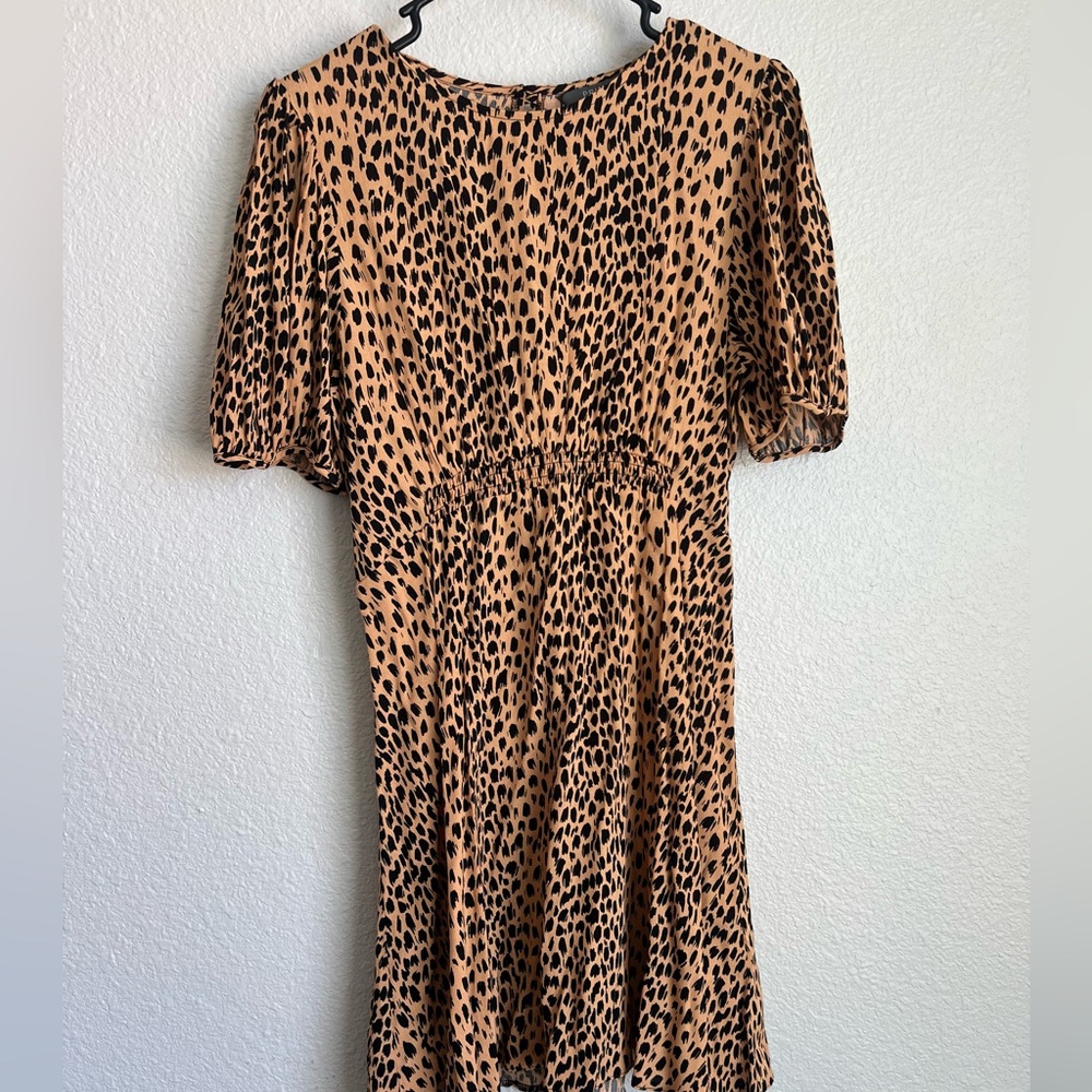 Primark Leopard Print Midi Dress in Tan and Black